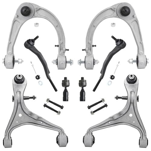 Image of Detroit Axle - AWD 8pc Front End Kit for 2008-2014 Cadillac CTS, 4 Upper Lower Control Arms with Ball Joints 4 Inner Outer Tie Rods 2009 2010 2011 2012 2013 Replacement