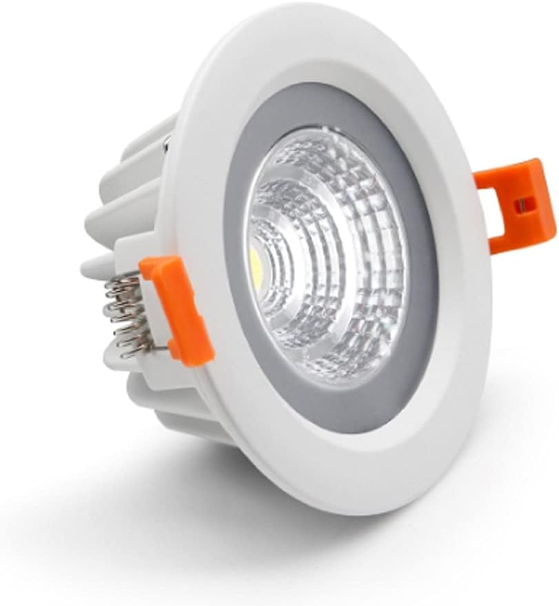 3.5inch 9w LED Recessed Ceiling Light Slim Aluminium Panel, Anti Rust Fixture Downlight Shower Spotlight IP65 Waterproof for Wet Location Indoor & Outdoor Warm light/3000k-White Body