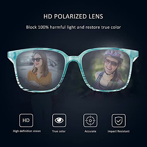 Image of Reading Sunglasses Vintage Square for Men and Women Protection Shades 3 Pack (Black White+Slateblue+Tortoise, 1.75 Magnification)