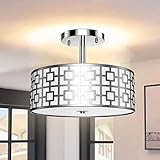 deckenlampe silber antik ❤ 【Augenschutz】: Das einzigartige Haubendesign bietet die beste Lichtdurchlässigkeit und eine gute Schutzwirkung, die verhindern kann, dass blendendes Licht direkt in Ihre Augen gelangt. Unsere Deckenleuchten bieten Ihnen auch perfekte Beleuchtung, weiches und warmes Licht. Blendschutz, kein Flackern, Ermüdung der Augen nach der Arbeit oder dem Studium werden reduziert.