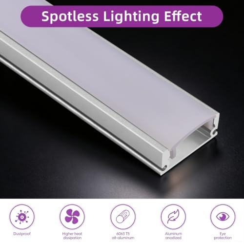 JWTCLUST 3.3FT 10 Pack LED Aluminum Channel with White Diffuser Cover by JWTCLUST - Used condition - Image 3