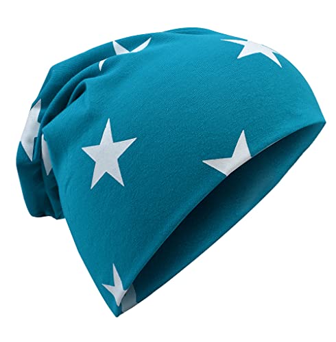 Miobo Jersey Slouch Beanie Long Mütze Unisex Stern Baumwolle...