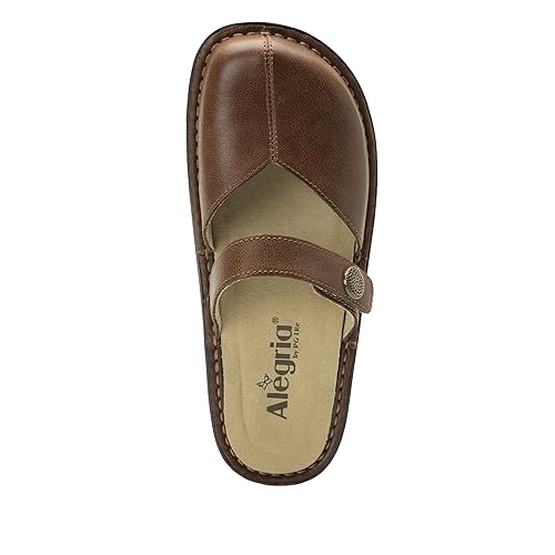 Image of Alegria Women Kamila - Timeless Comfort, Arch Support and Style for Everyday Elegance - Nursing and Healthcare Professionals Slip-Resistant Mules - Open Back Leather Comfort Walking Clog Shoes