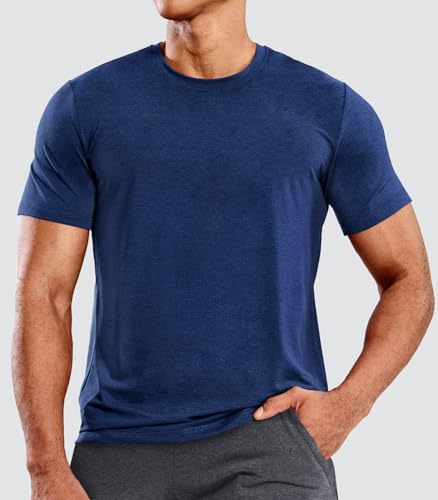 Image of MIER Mens Dry Fit T-Shirts Short Sleeve Ultra Soft Tee Tops, Crew Neck | X-Sofort Performance Tshirt for Athletic Running Workout Active Gym; Moisture Wicking & Breathable; High Stretchy