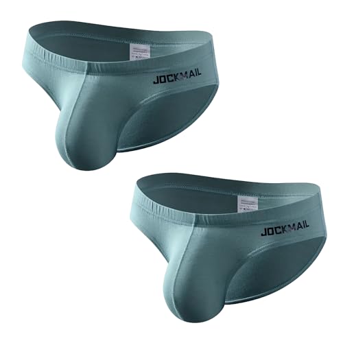 JOCKMAIL Men's Underwear Briefs Mens Cotton Low-Rise Pouch Bikini Brief Soft Breathable Underwear