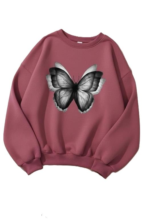 Women Girls Premium Fleece Sweatshirt Long Sleeve Comfortable Winter Fashion Clothing-picture-34