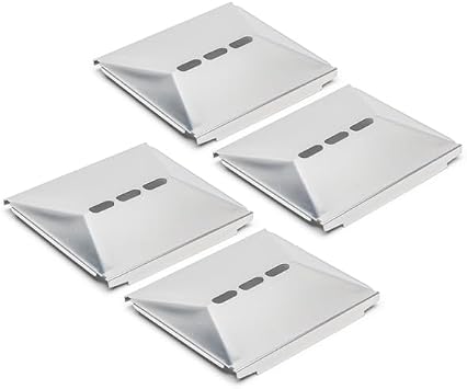 GrillSpot - Set of 4 Stainless Steel Grease Guards | 6 1/2" x 6" Each | Exact Fit Replacement Parts for Broil King, Broil-Mate, Sterling, Huntington