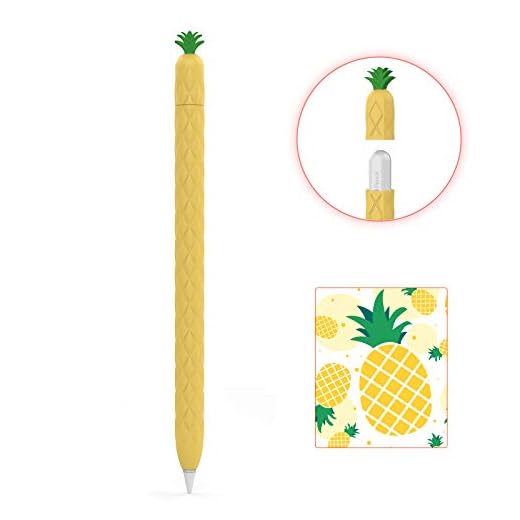 AhaStyle Fruits Design Coque pour Apple Pencil Pro (2024) et Apple Pencil 2e Génération, Silicone Souple Case Cover Accessoires Compatible avec Charge Magnétique et Double Tap