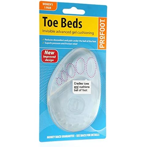 Profoot Toe Beds - Toe & Ball Of Foot Cushions for women - Ball of foot gel pads Cover