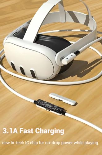 20FT Link Cable Compatible for Oculus Quest 2, Quest 3, Fast Charging and High Speed 5Gbps Data Transfer, USB 3.1 to USB C Compatible for Virtual Reality Headset Accessories, 6m