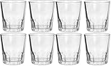 Genérico Vasos de Cristal Tradicionales para Carajillo, 11cl, Transparente, Forma Cilíndrica, Aptos para Lavavajillas, 8 Unidades