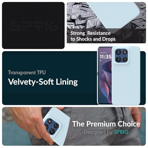 Image of SPRIG Compatible with Moto Edge 60 Stylus Premium SilkTone Back Cover Drop Tested Shock Proof Mobile Case for Men, Women, Boys and Girls with Camera Protection (Light Blue)