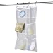 Mayin Quick Dry Hanging Caddy and Bath Organizer with 6-Pocket, Hang on Shower Curtain, Shower Organizer, Mesh Shower Caddy, Bathroom Accessories, Save Space in Small Bathroom Tub with 4 Rings