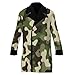 Meaudiwes Fashion Warm Overcoat Double Breasted Trench Coat Lightweight Jacket Windbreaker Army Green Camouflage Vietnam Tiger Stripe Camo