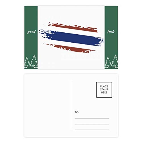 Carte postale Thaïlande Bangkok illustration drapeau multicolore pour collection