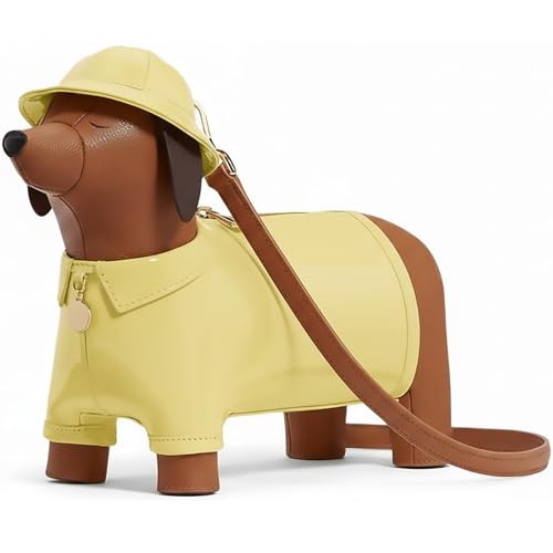 Image of Women PU Leather Unique Novelty Dog Shaped Crossbody Shoulder Bag Handbag Purse