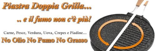 Tele Casa Shop Pedras - Padella Doppia Piastra Pietra Lavica Ceramicata Per Grill E Crepes - Made In Italy (36 Cm) - 3