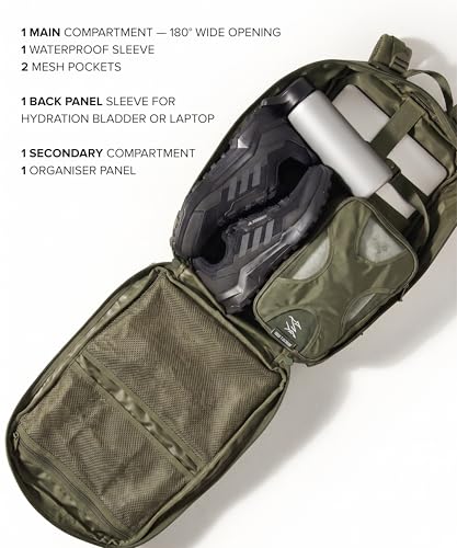 Image of Falko Tactical Backpack - 2.4x Stronger Work & Military Backpack. Water Resistant and Heavy Duty Large Molle Backpack (50L)