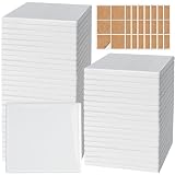 48 Pieces Sublimation Coasters, GOH DODD Glossy Ceramic Tiles Glazed Blanks with Cork for DIY Alcohol Ink Heat Transfer Painting Housewarming Gifts Wedding Arts Crafts School Education, Square, 4 Inch