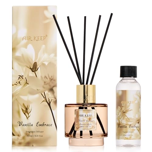 Set de Difusor de Varetas Airkeep con Recambio y 8 Varetas, 206 ml Aroma Vainilla miniatura 1