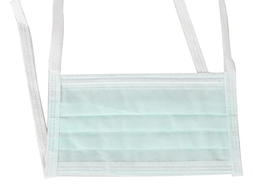 Afluid 4-lagige Chirurgische Maske BFE> 98%, MD CE Klasse I Typ IIR, unsteril, Einweg, Hellblaue Farbe, extra lange 80 cm Schnürung, Anpassungsfähiges Nasenschutz; 12 Box mit 50 Einheit (600 Stück)