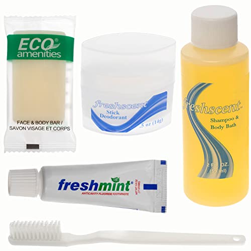 Moda West Bulk 96 Kits Basic Travel Toiletries for Teens, Men, and Women