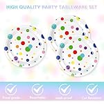 40PCS Happy Birthday Decorations Happy Birthday Party Supplies Set Includes Disposable Paper Birthday Plates and Napkins with Birthday Dots Design for Adults and Kids Party Supplies - Image 3