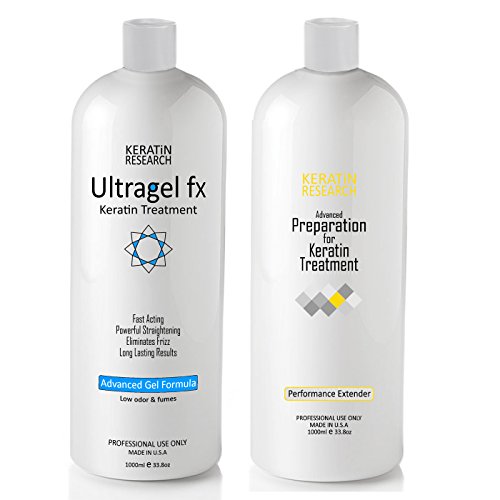 Brazilian Keratin Hair Treatment Smoothing System with Advanced Gel Formula 1000ml with Advanced Pre-Treatment Set