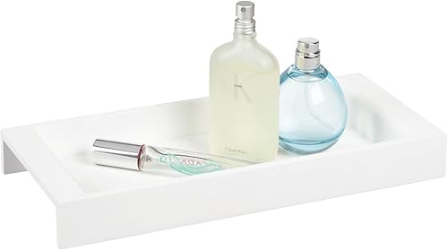 Miniatura 4 de mDesign Bandeja pequeña de madera, 5 "x 11" x 1.23" de alto, blanco