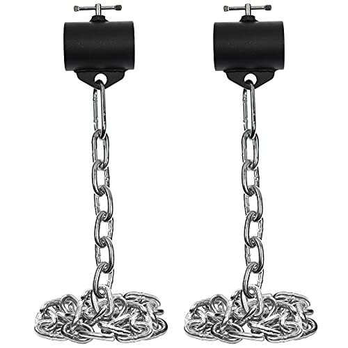 Logest Weight Lifting Chains with Collars – 1 Pair Available in 15LB 25LB 35LB 45LB Steel Workout Chains – Fitness Equipment for Deadlifts Bench Presses and More Targets Back Legs Core Weight Chains