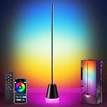 Smart LED Floor Lamp, RGBIC Corner Lamp with Luminous Base, App & Remote Control 16 Million Colors & 200+ Scene with Music Sync and Timer, Dimmable Standing Lamp for Living Room, Bedroom, Gaming Room