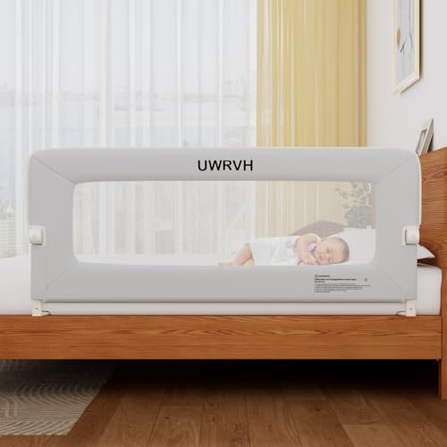 Image of Safety Folding Bed Guard Rail for Toddlers | Fits Twin /Full /Queen /King Beds-T-Shaped Sturdy Base for Extra Stability,Dual Safety Lock,Tool-Free Setup,Breathable Fabric