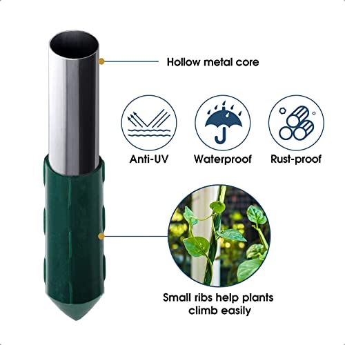 NANOPRETTY 5 FT Garden Stakes for Outdoor Plant Support, 0.43 inch Diameter Plant Stake Sticks for Tomato Beans Potted Climbing Plants Gardening Supplies 20 Pack - Image 3