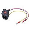 3Dman 15A 250V tuimelschakelaar, stopcontact, inlaatmodulestekker, 10A zekeringschakelaar met 3 stuks, 18 AWG-bedrading, 3-polig IEC320 C14
