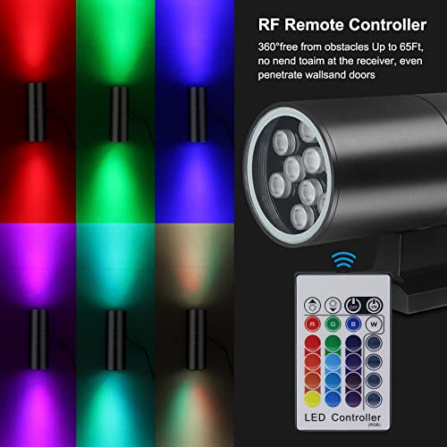 Up And Down Wall Lights Outdoor, 54W 5400Lm Rgbw Exterior Wall Sconce，Rgb Color Changing Led Porch Lights Fixtures For Garage, Front Door, Patio, Terrace, Hallway, Porch, Post, Pool Enclosure, Theater #TOP1