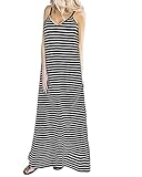 ❤ Vestido largo sin mangas con cuello en v sin mangas y cuello holgado con cuello en V de mujer Vestido informal de playa Kaftan