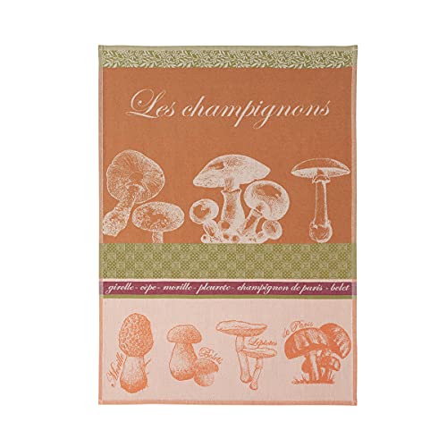 Torchon en Jacquard de Coton, Les Légumes, Coucke (Champignons), 50 x 75 cm