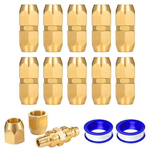Breezliy 10PCS Soild Brass Air Reusable Hose Splicer For 3/8-Inch ID Hose,3/8" Air Hose Repair Fitting by Breezliy - Used condition - US$25.89