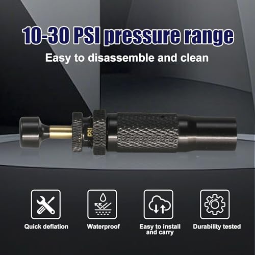 Image of RYANSTAR RACING Adjustable Auto-Stop Tire Deflator Valve Kit (10-30 PSI) 4 PCS Screw-on Tyre Air Down Tool Compatible with Jeeps, Cars, Trucks, Motorcycles, ATVs
