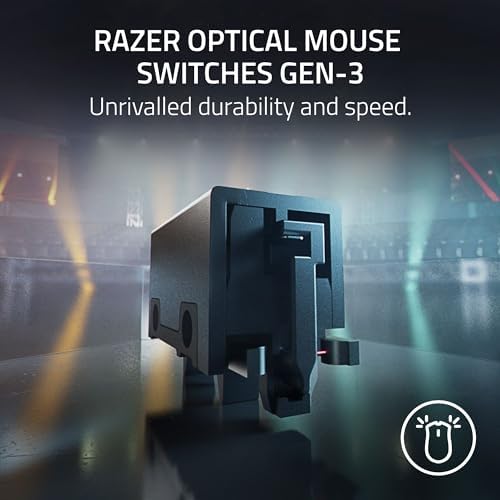 Razer DeathAdder V3 HyperSpeed Wireless Gaming Mouse: 55g Lightweight - USB C Charging - Up to 100 Hr Battery - Advanced 26K Optical Sensor - Gen 3 Optical Switches - 8 Programmable Controls - Black - 5