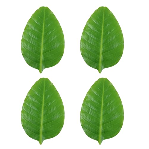 Oxxggkao 4 hojas de plátano artificiales con atractivo natural, accesorio de moda para bodas y fiestas, materiales resistentes, decoración del hogar