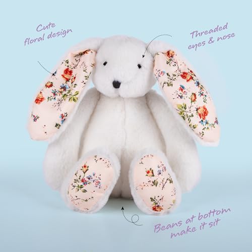 Artcreativityeasterblossombunnyplushforkids12incheswhiteplushstuffedrabbitwithfloralblossomprintearsandfeetforgirlseasterstuffedanimalgiftsforkids Urban Country Home Decor Artcreativity easter blossom bunny plush for kids 12 inches white plush stuffed rabbit with floral blossom print ears and feet for girls easter stuffed animal gifts for kids urban country home decor