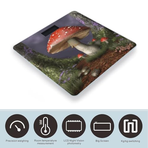 Báscula digital Mushroom para cuerpo con pantalla LCD grande miniatura 3