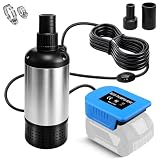 YNDZ Pompa sommersa da 80 W, con grande portata per batteria Bosch GBA da 18 V, cavo da 4,5 m, compatibile con batterie agli ioni di litio Bosch da 18 V, ideale per giardino, cantiere e allagamento