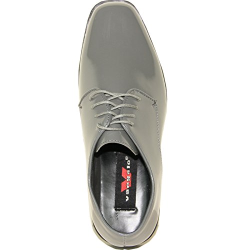 Image of VANGELO Men Dress Shoe TAB and Tux Oxford Formal Tuxedo for Prom Wedding Uniform Medium and Wide Width Black Grey Ivory White Patent