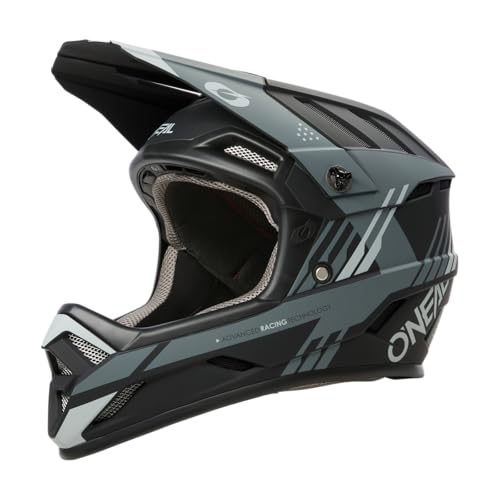 Casco da mountain bike MTB DH Standard di sicurezza EN1078 aperture di ventilazione per il flusso daria e il raffreddamento Backflip STRIKE V.23 Adulto Nero Grigio XL