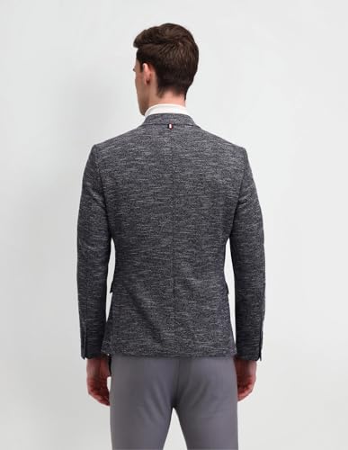 Image of Arrow Textured Pattern Blazer for Men - Plain Weave, Six Pockets & Double Button Closure Single Breasted Mens Blazer