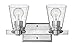 Hinkley Avon Collection Contemporary Modern Two Light Bathroom Vanity Fixture, Chrome with Clear Glass
