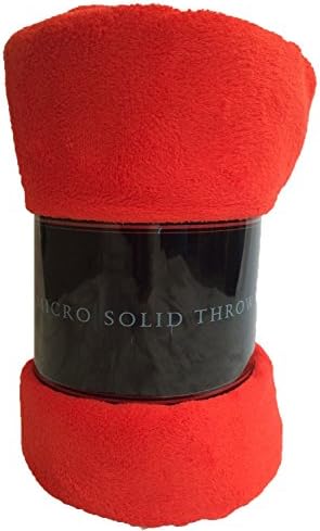 Decotex Warm & Cozy Super Soft Plush Solid Fleece Throw Blanket (50"x60", Red)