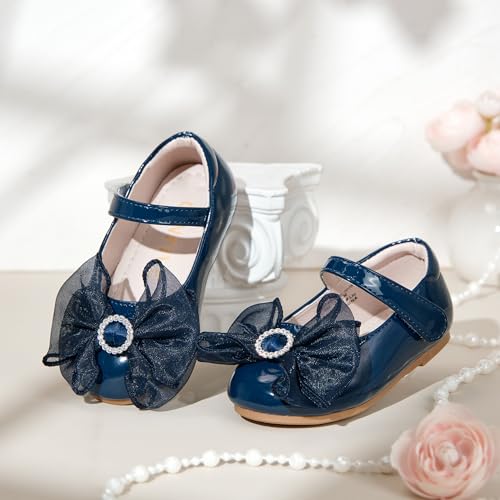 Image of GINFIVE Toddler Girls Dress Shoes Little Girls Mary Janes Ballerina Flats Shoes Toddler
